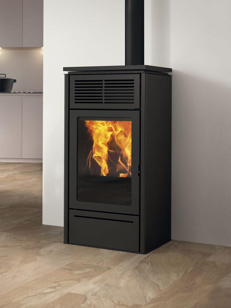 Slide Pellet Stove, Air, black