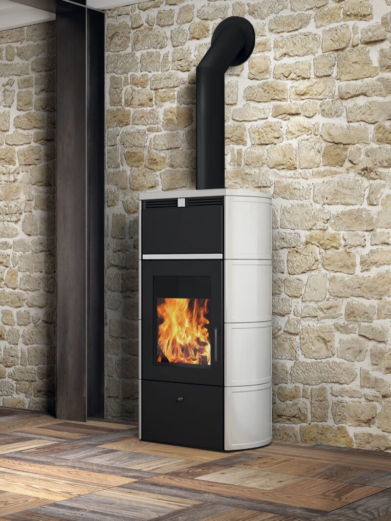 Fireplace stove for logs Flamma CS, Water, White